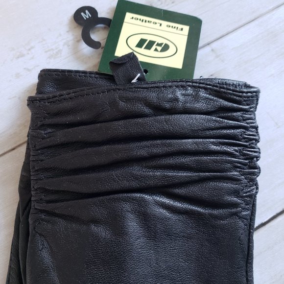 GH Womens Ladies Fine Leather Black Driving Gloves MEDIUM NWT - Picture 3 of 8